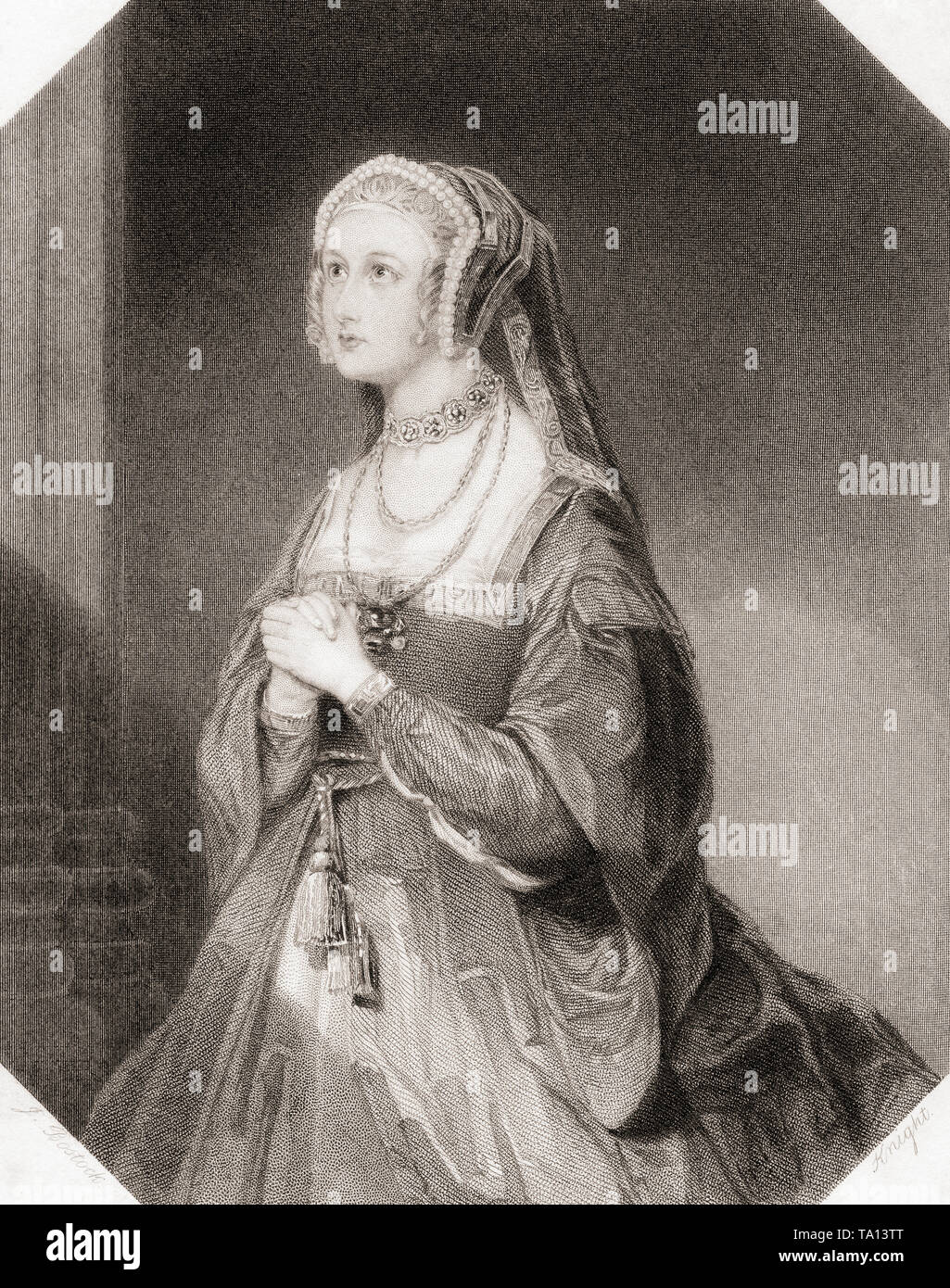 Anne Bullen. Wichtigste weibliche Figur aus Shakespeares Henry VIII. Von Shakespeare Gallery, veröffentlicht C 1840. Stockfoto