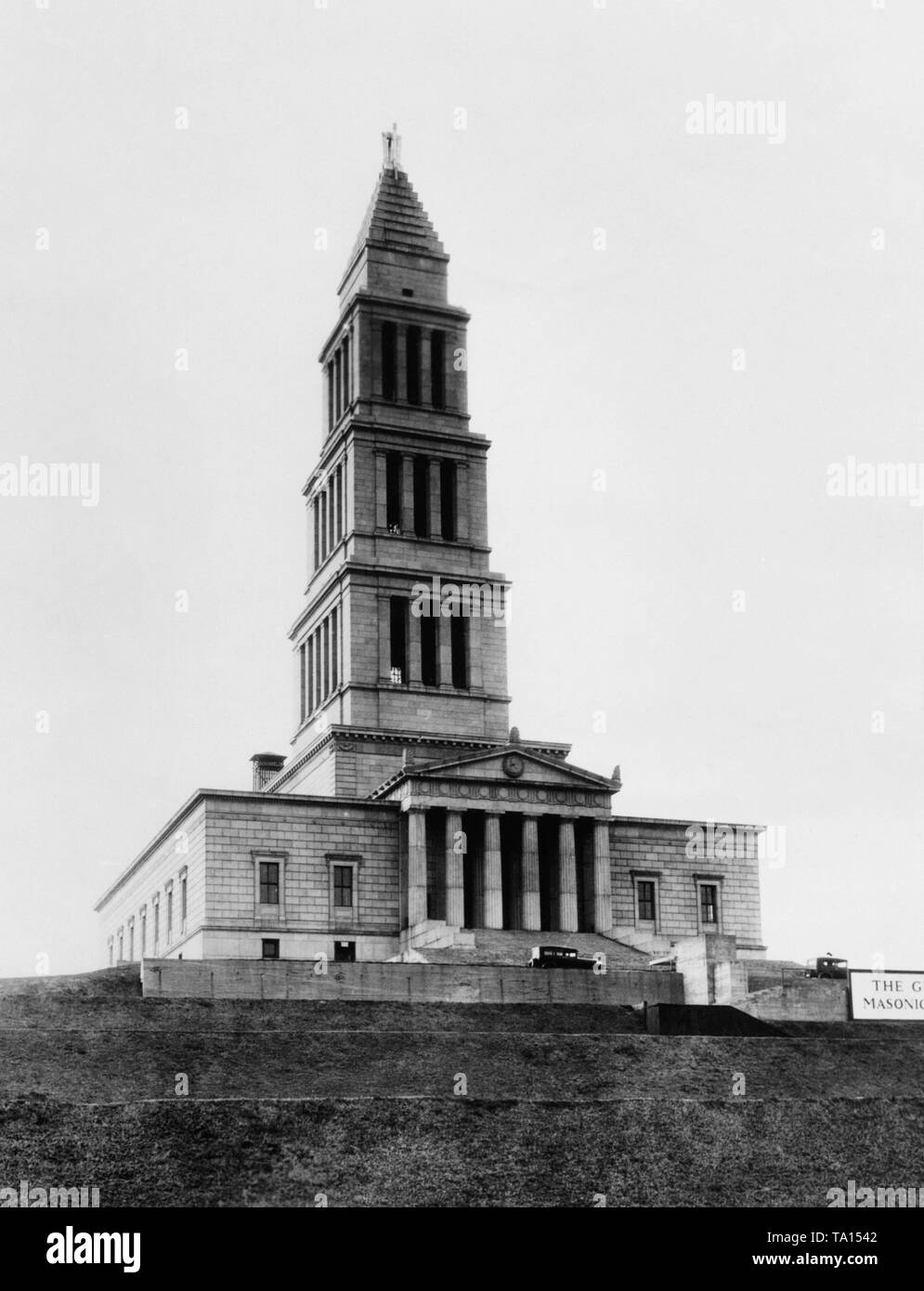 Blick auf die George Washington Masonic National Memorial in Alexandria, Virginia. Stockfoto