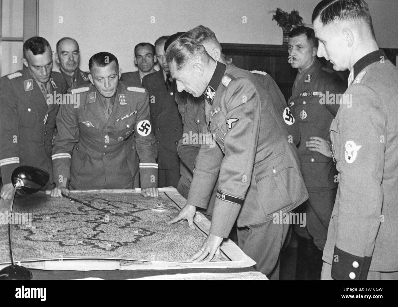 Verteilung der SA stellen im Protektorat Böhmen und Mähren. Seit 1939 sind die Gebiete von Böhmen und Mähren haben unter deutschem Protektorat. Stockfoto