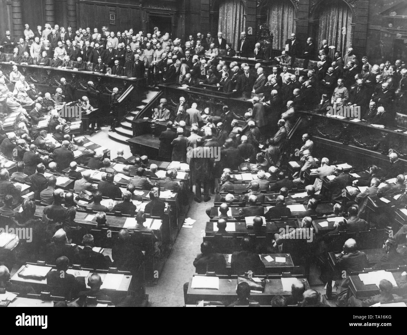 Im Juli 1917, der Reichstag verabschiedete ein Frieden Resolution zu den Entente-mächten, in dem Sie versuchen, einen Frieden auf dem Verhandlungsweg suchen. Stockfoto