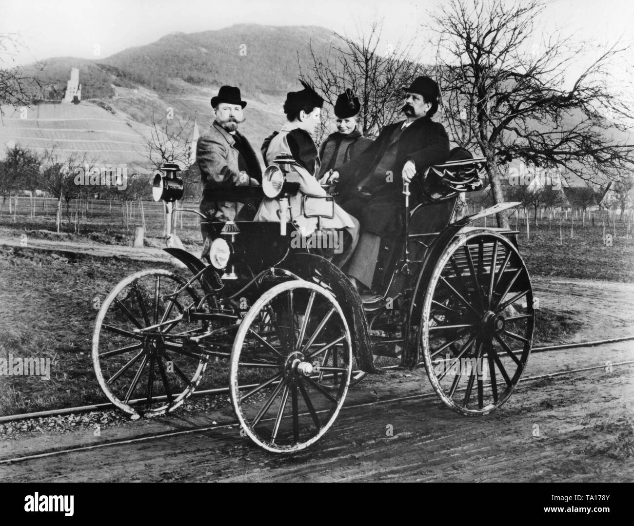 Der Benz Victoria war das erste vierrädrige Fahrzeug von Karl Benz. Eine speziell entwickelte Achse Lenkung sicher gemacht Kurvenfahrten möglich. Stockfoto