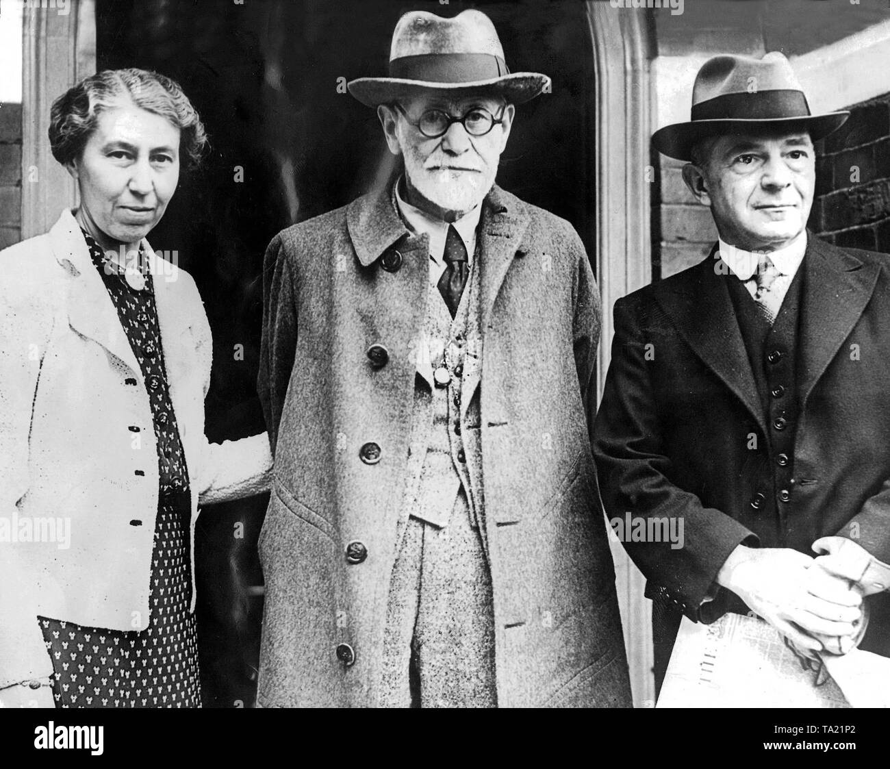 Der Psychoanalytiker Sigmund Freud (1856-1939) und seine Frau Martha Bernays im Jahre 1938 in London. Stockfoto