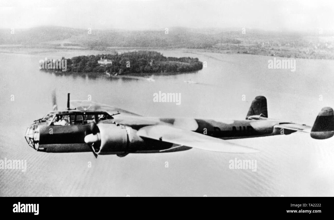 Dornier Do 17 Kampfflugzeuge im Flug. Undatiertes Foto. Stockfoto