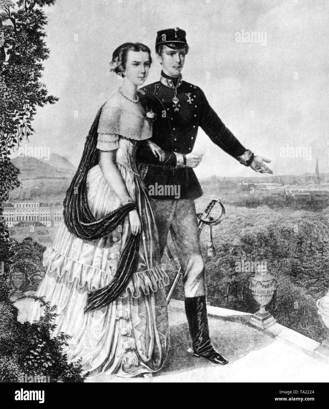 Elisabeth von Bayern und Kaiser Franz Josef I. von Österreich auf der