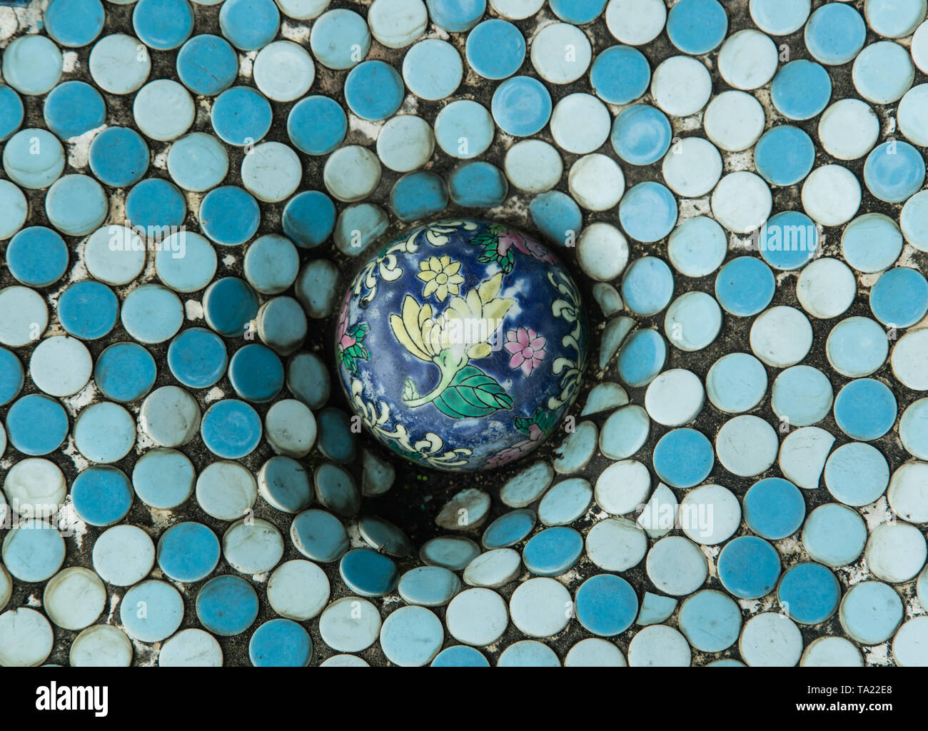 Buntes Mosaik Pflastersteine Hintergrund Stockfoto