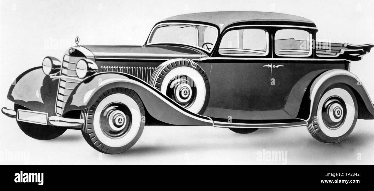 Ein Mercedes-Benz 260 D der Baureihe W 138 mit Landaulet-karosserie. Stockfoto