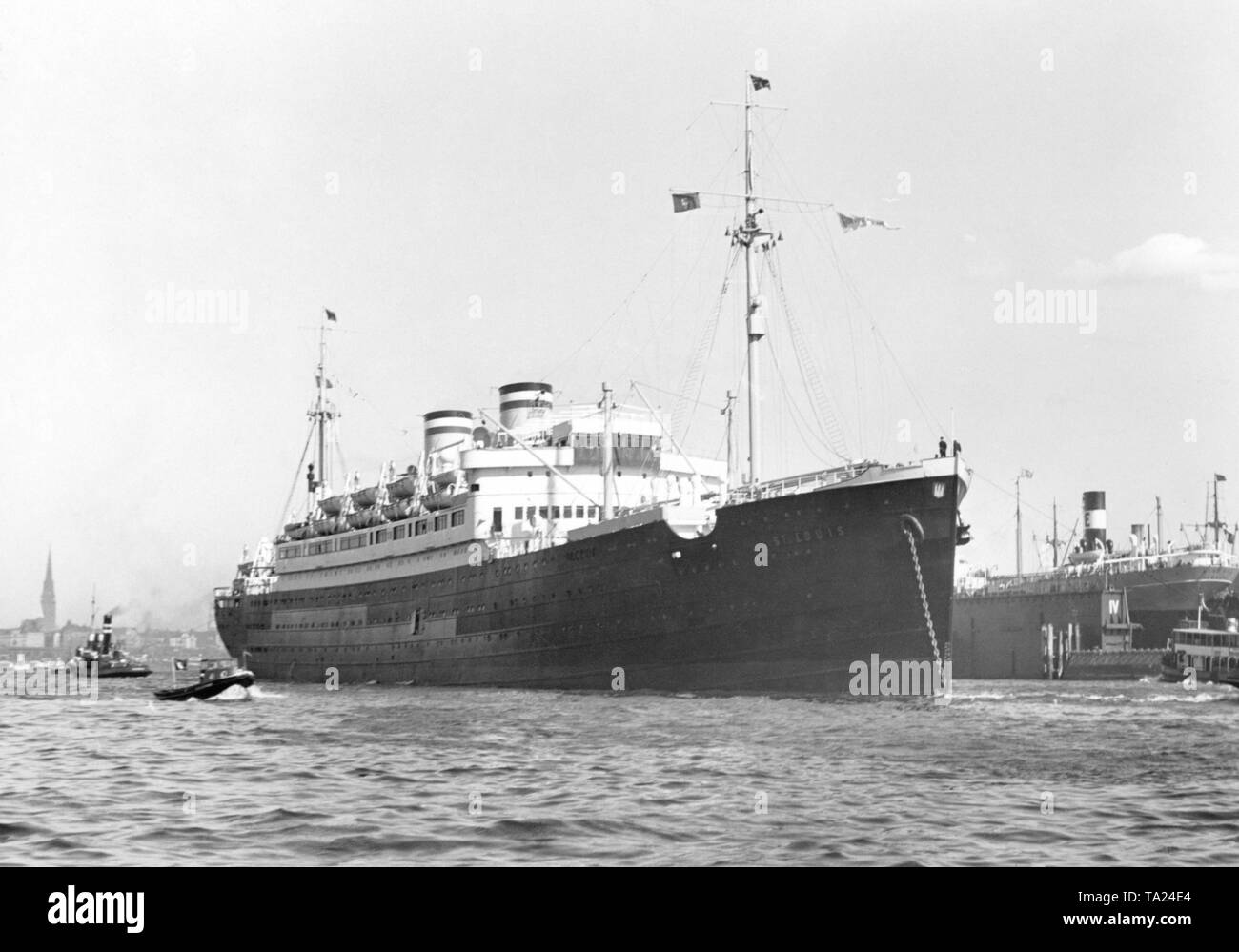 Die HAPAG Schiff t. Louis' wurde vor allem für seine Wanderungen in 1939 bekannt, als das Schiff mit mehr als 900 deutsche Juden an Bord war nicht erlaubt, entweder in Kuba oder in den Vereinigten Staaten zu geben. Stockfoto