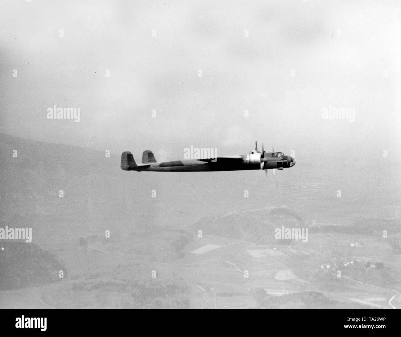 Dornier Do 17 Kampfflugzeuge im Flug. Undatiertes Foto. Stockfoto