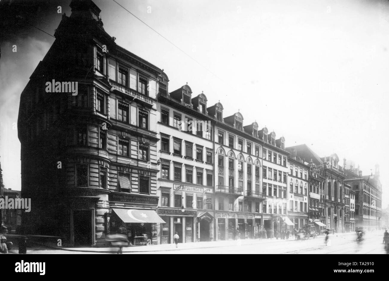 Ansicht des Kaufhauses Oberpollinger in der Neuhauser Straße in München, Deutschland, um 1900 Stockfoto