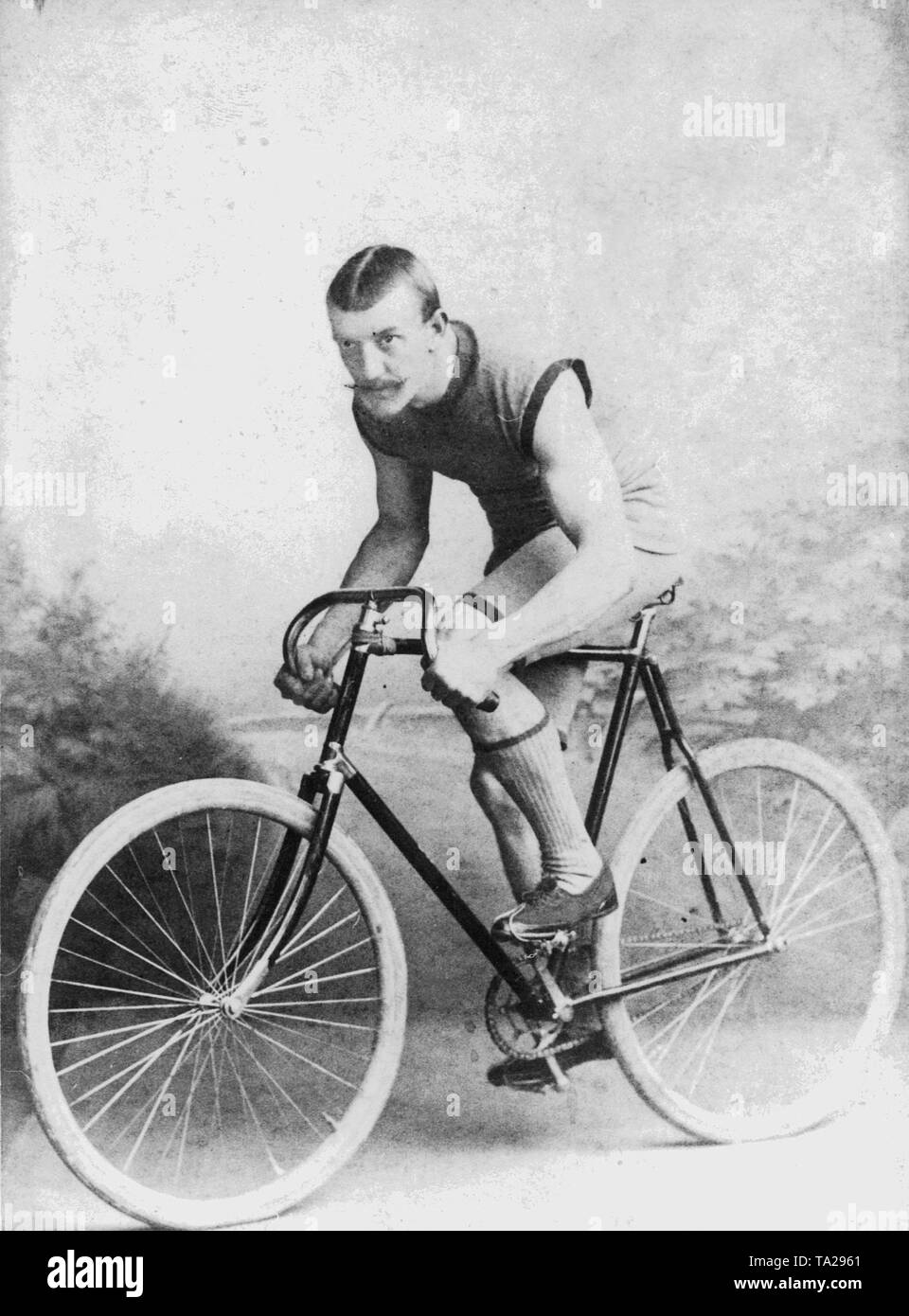 Hofmeisterfahrer Heinrich Roth aus München in ein Bild aus dem Jahr 1896. Stockfoto