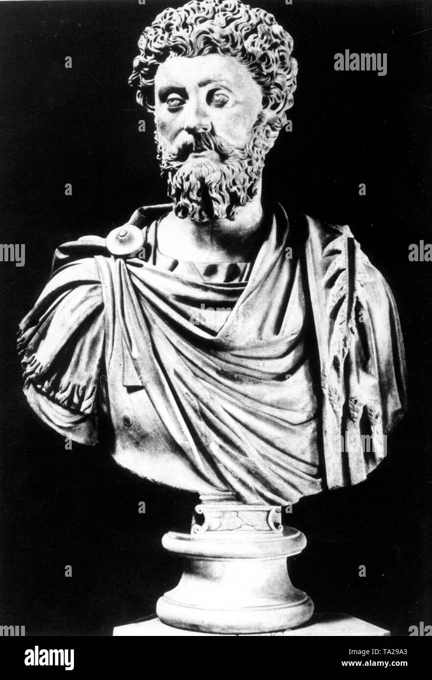 Büste des römischen Kaisers Marcus Aurelius (161-180) Stockfoto