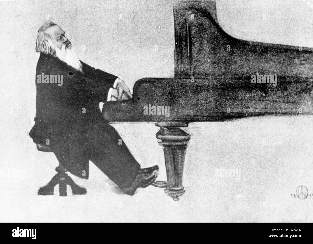 Deutsche Komponist Johannes Brahms nach einer Zeichnung von Willy von Beckerath Stockfoto