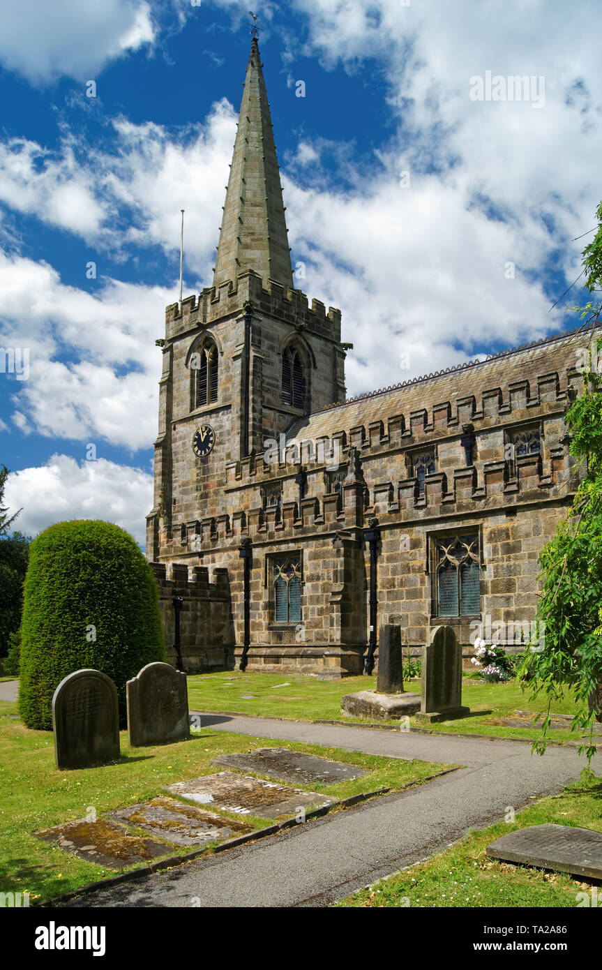 Großbritannien, Derbyshire, Peak District, Hathersage, St Michael's Church Stockfoto