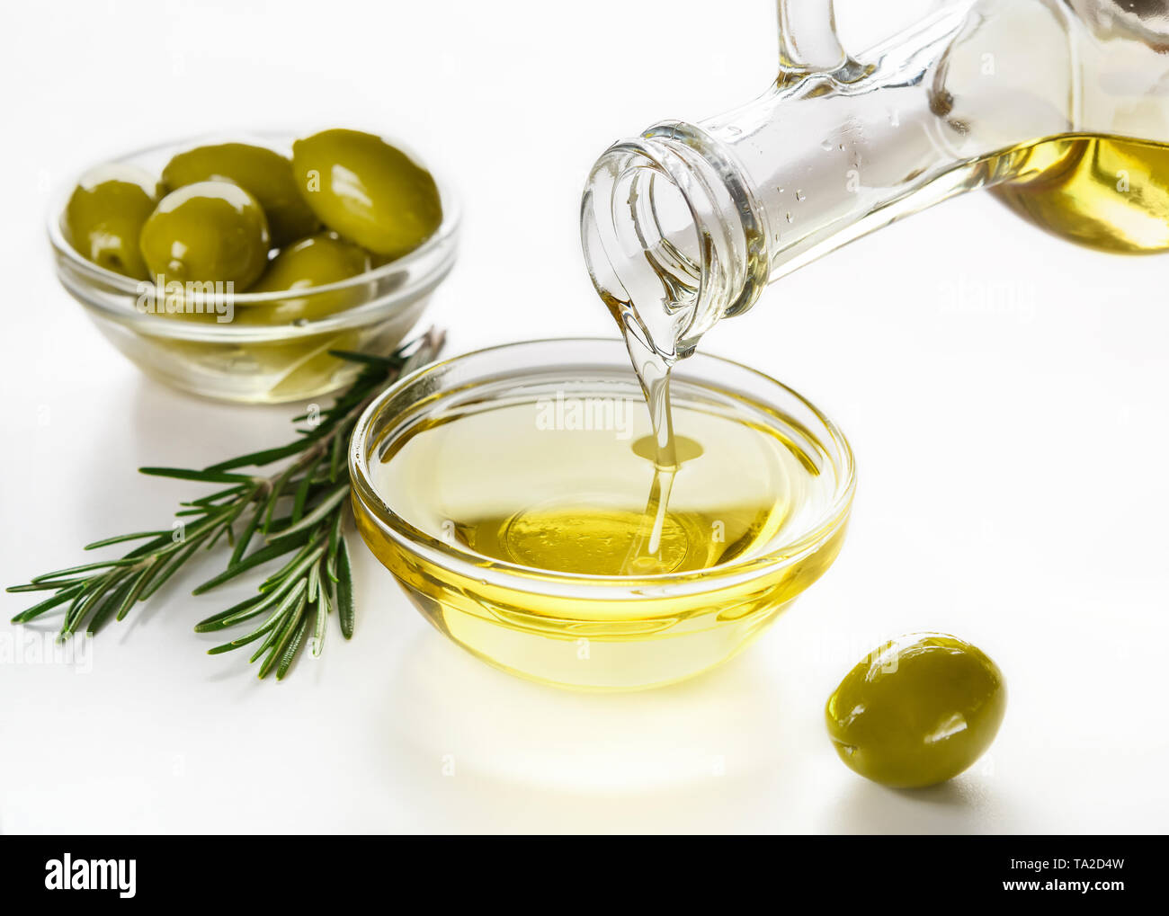 Reines griechisches Olivenöl Konzept Stockfoto
