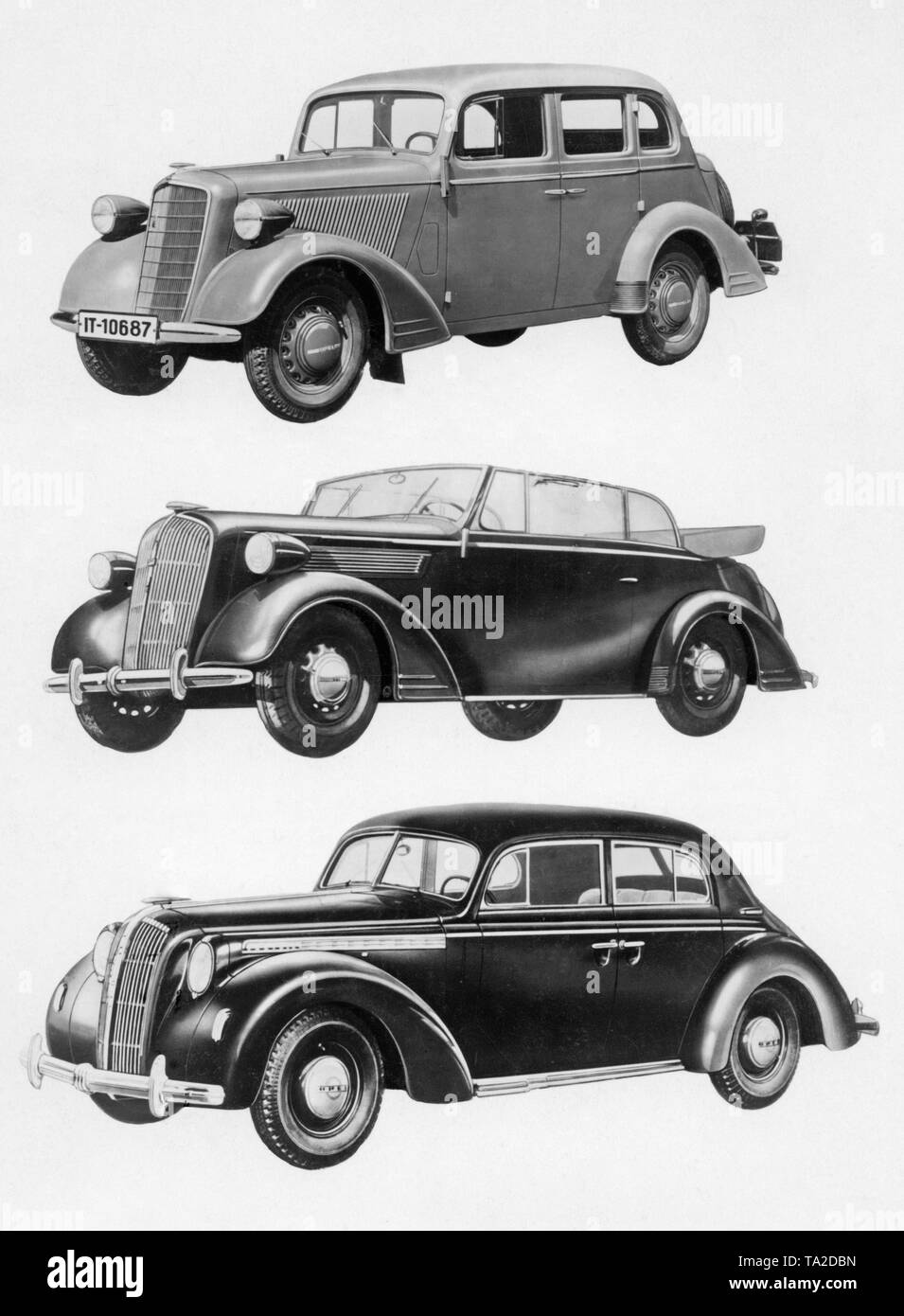 Auswahl An Opel Modelle 1937 Von Oben Opel 6 Limousine Opel Super 6 Cabrio Opel Admiral Die Drei 6 Zylinder Modelle Der Opel Programm Vertreten Vor Dem Krieg Stockfotografie Alamy