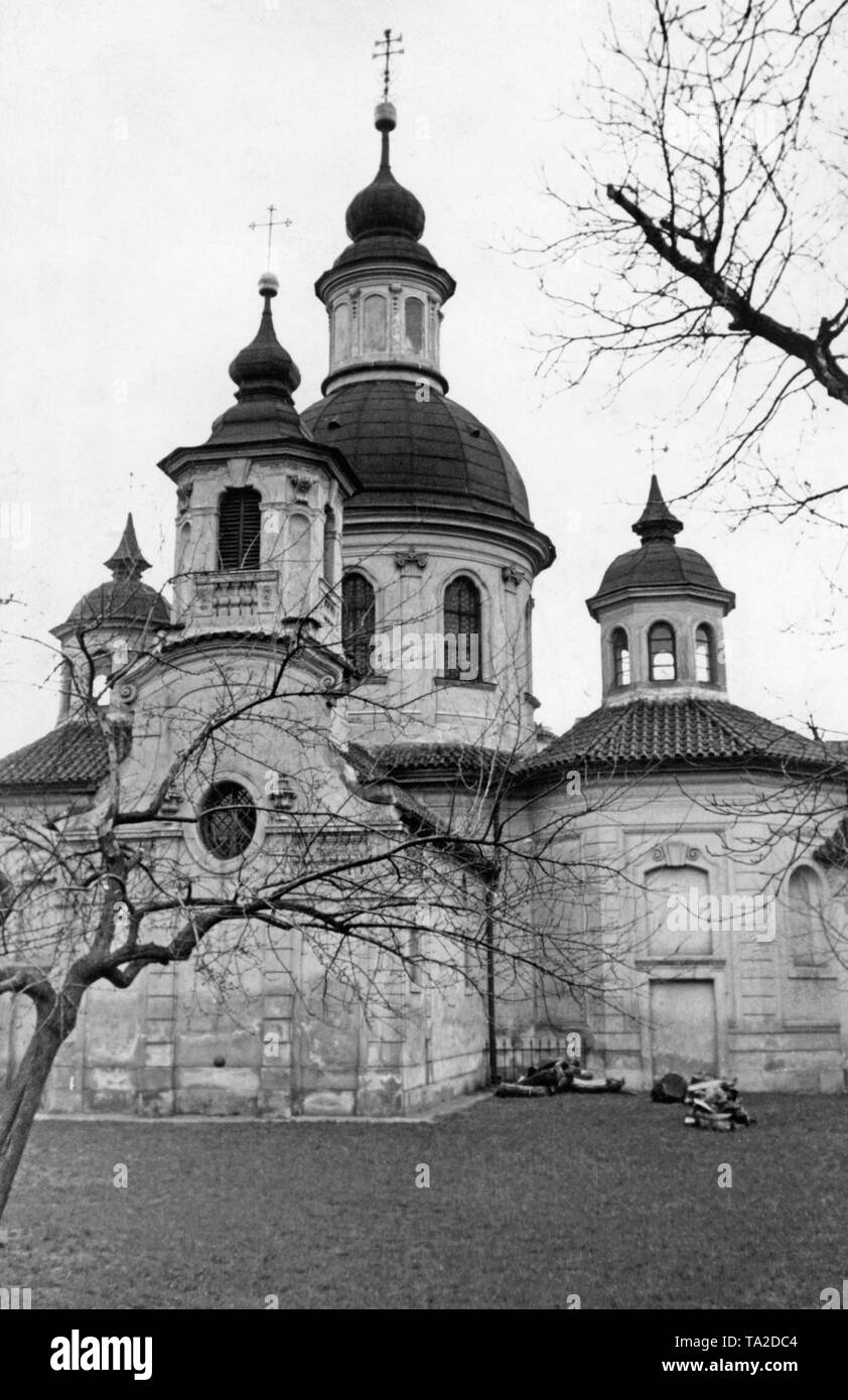 Kirche der Siegreichen Jungfrau Maria in Prag. Stockfoto