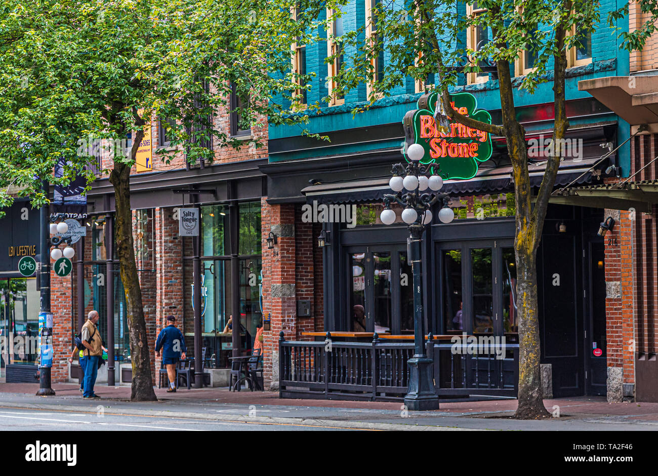 VANCOUVER, BRITISH COLUMBIA - 25. Mai 2016: Vancouver, einem pulsierenden West Coast Seehafen in British Columbia, Kanada ist unter s dichteste, die meisten ethnisch d Stockfoto