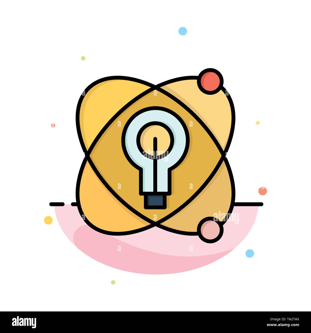 Atom, Bildung, Kernenergie, Lampe Abstrakte flachen Farbe Symbol Vorlage Stock Vektor