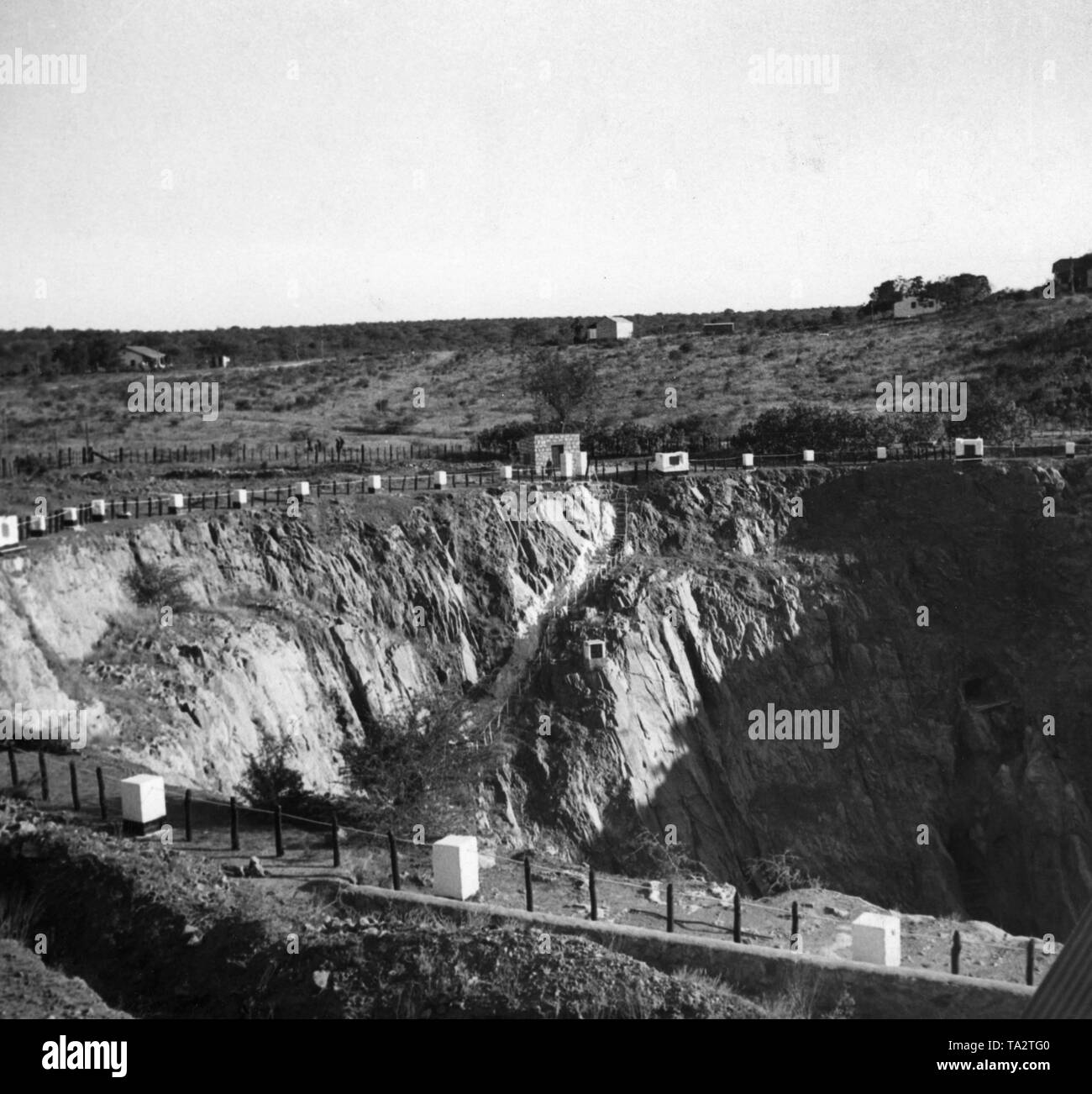 Die Grube bei Abenab auf dem Gebiet der ehemaligen Kolonie Deutsch Südwestafrika in Betrieb war von 1921 bis 1958 und war mit meinen Vanadium und Zink verwendet. Stockfoto