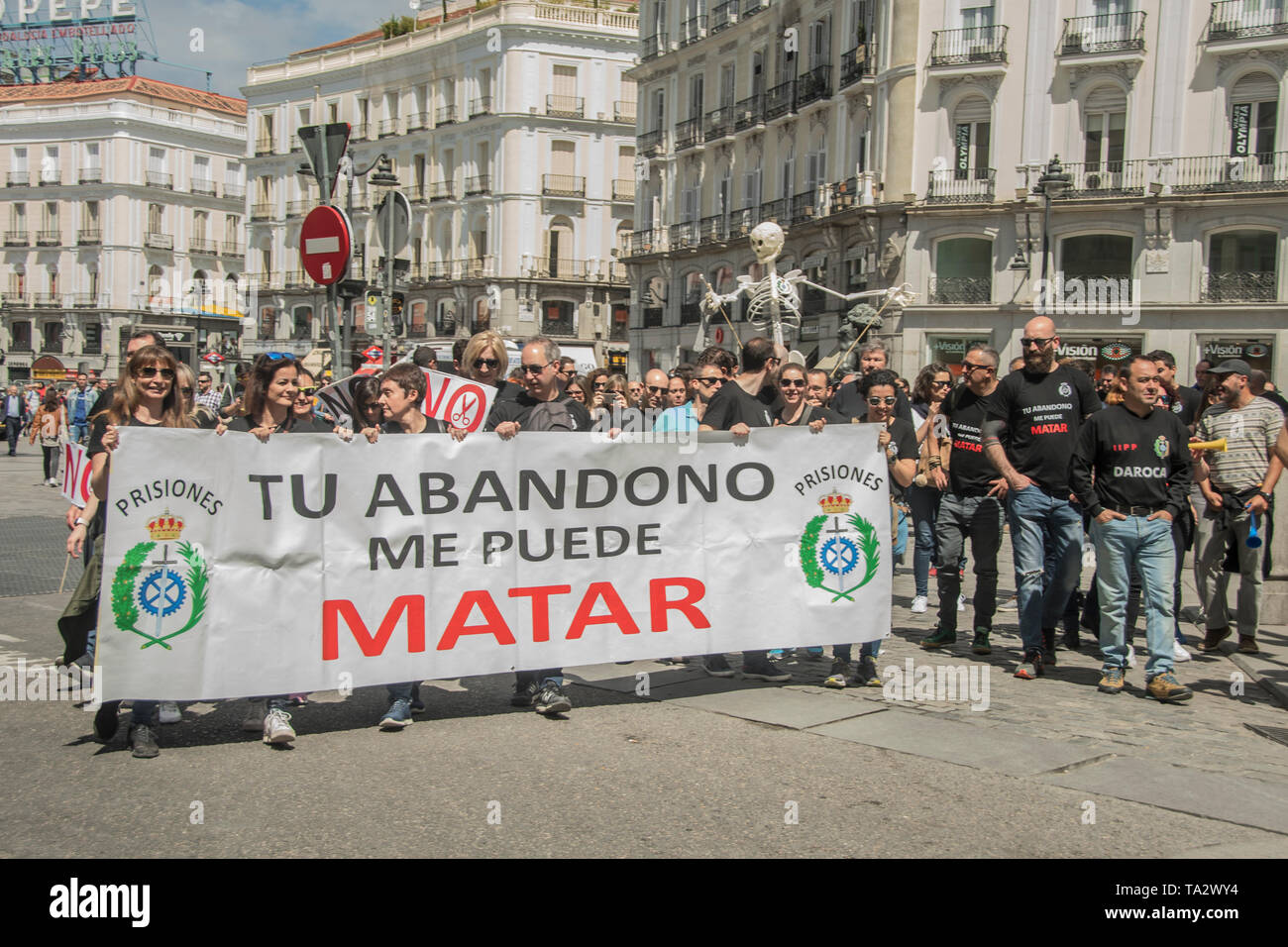 Arbeitnehmer aus den Córdoba Gefängnis ging nach Madrid in der Demonstration von der Vereinigung "genannt" teilnehmen, um Ihre Aufgabe kann mich töten", um zu zeigen, Stockfoto