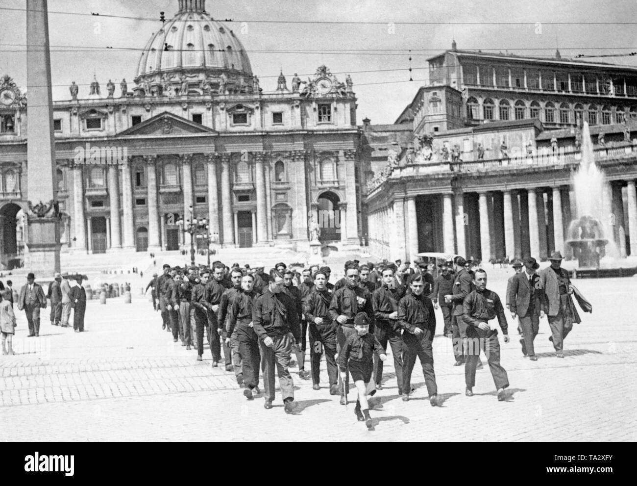 März der Mitesser vor St. Peter. Die Spannungen zwischen der Kirche und die italienische Regierung haben die von der Lateranverträge von 1929 gelöst. Stockfoto
