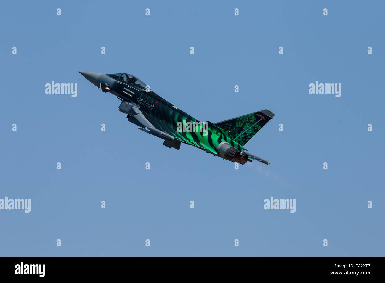 Eurofighter der deutschen Luftwaffe, mit Sonderlackierung "Ghost Tiger' @ Ila 2018 Stockfoto