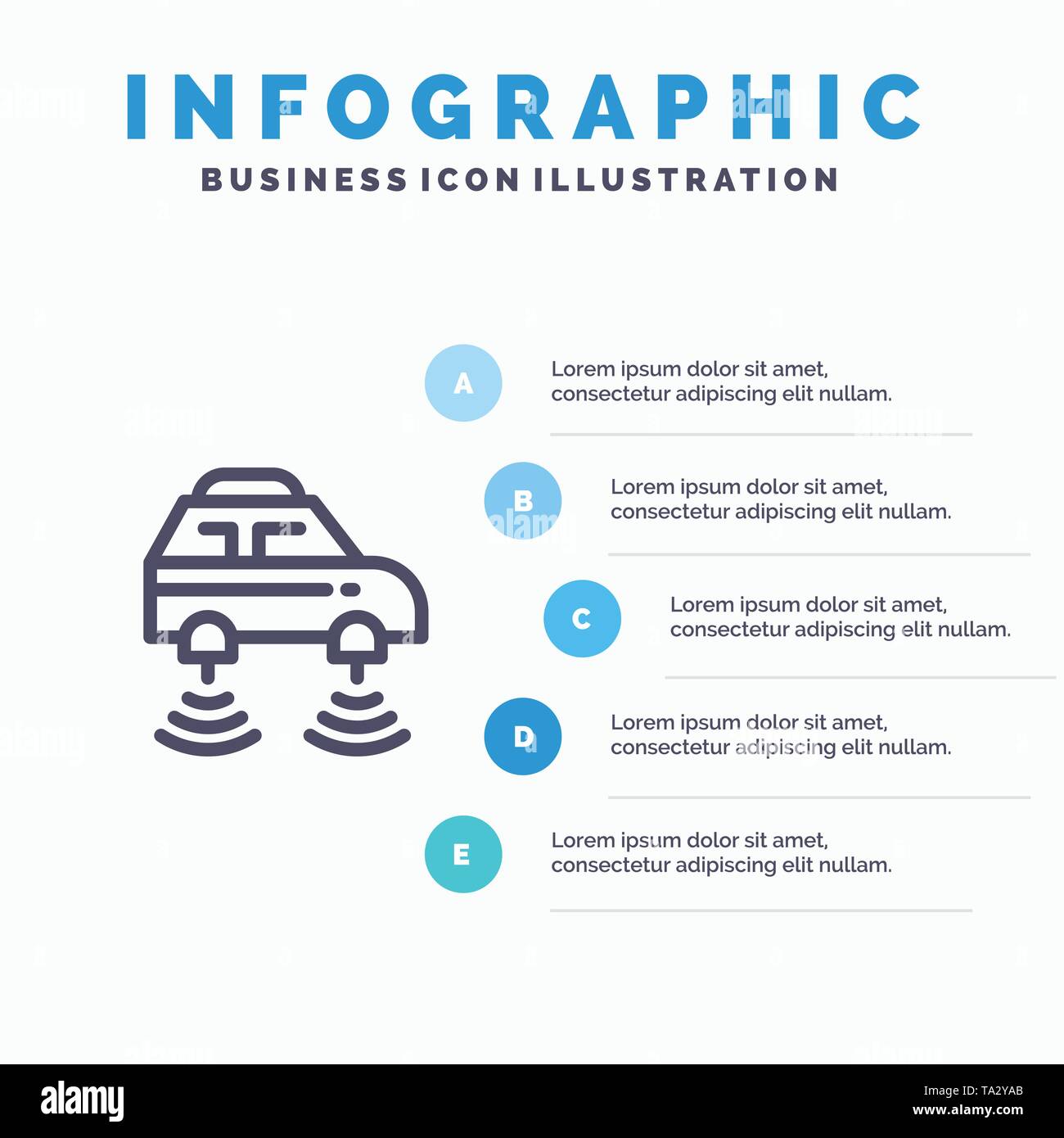 Auto Elektro Netzwerk Smart Wlan Symbol Leitung Mit 5 Stufen Prasentation Infografiken Hintergrund Stock Vektorgrafik Alamy