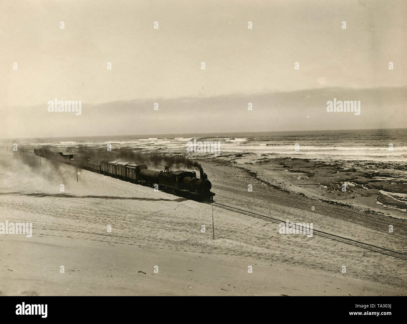 Die otavi Bahnhof in der Walvis Bay in der Nähe von Swakopmund, die in der ehemaligen deutschen Kolonie Deutsch Südwestafrika. Stockfoto