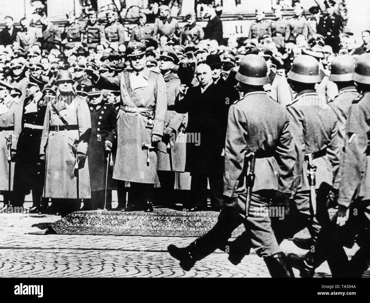 Nach der Besetzung von Böhmen und Mähren, eine militärische Parade der