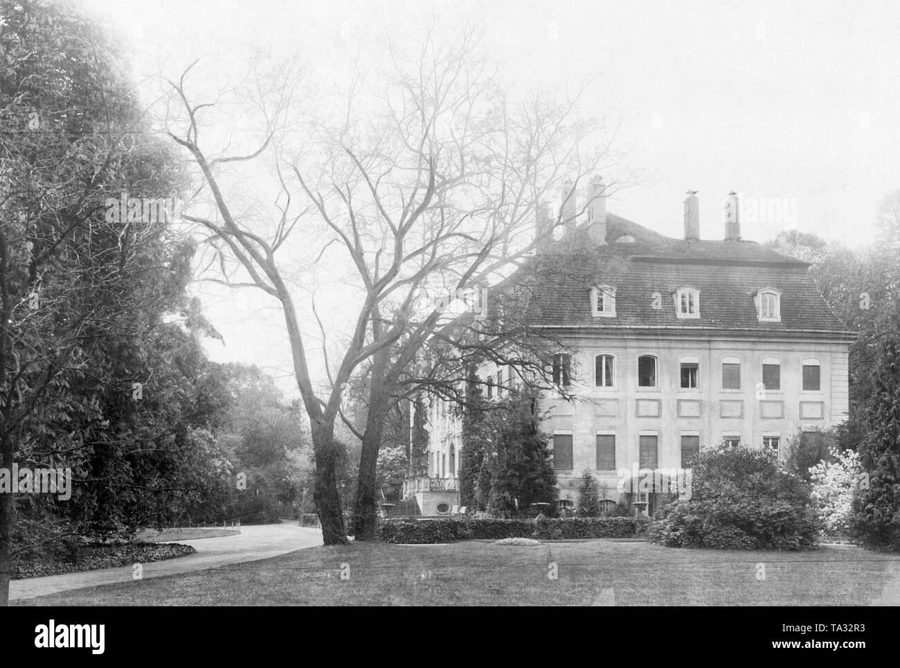 Schloss Branitz bei Cottbus, Preußen. Blick auf die Zimmer wo Prinz Hermann-von-Pueckler-Muskau enthalten. Er war derjenige, der sich der Park in Branitz gelegt. Stockfoto