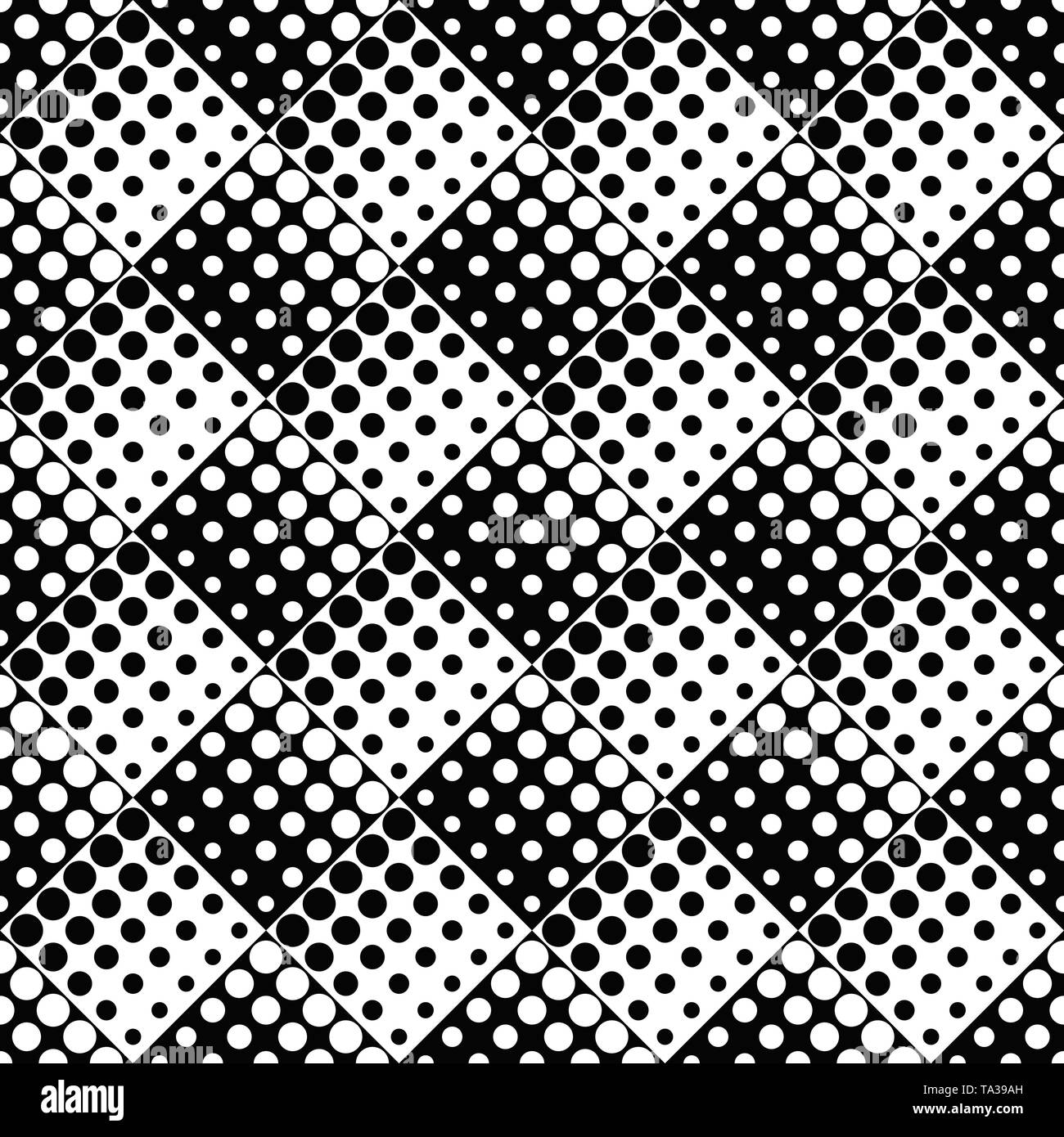 Schwarze und weiße abstrakten geometrischen Punkt Muster Hintergrund Stock Vektor