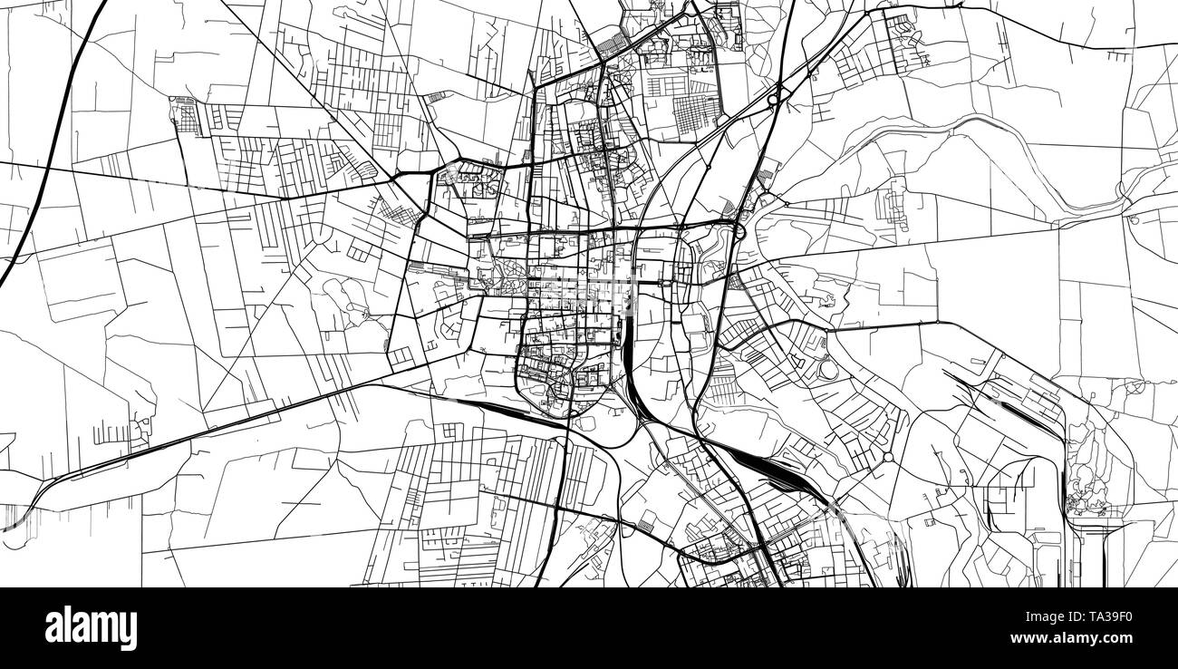 Urban vektor Stadtplan von Tschenstochau, Polen Stock Vektor