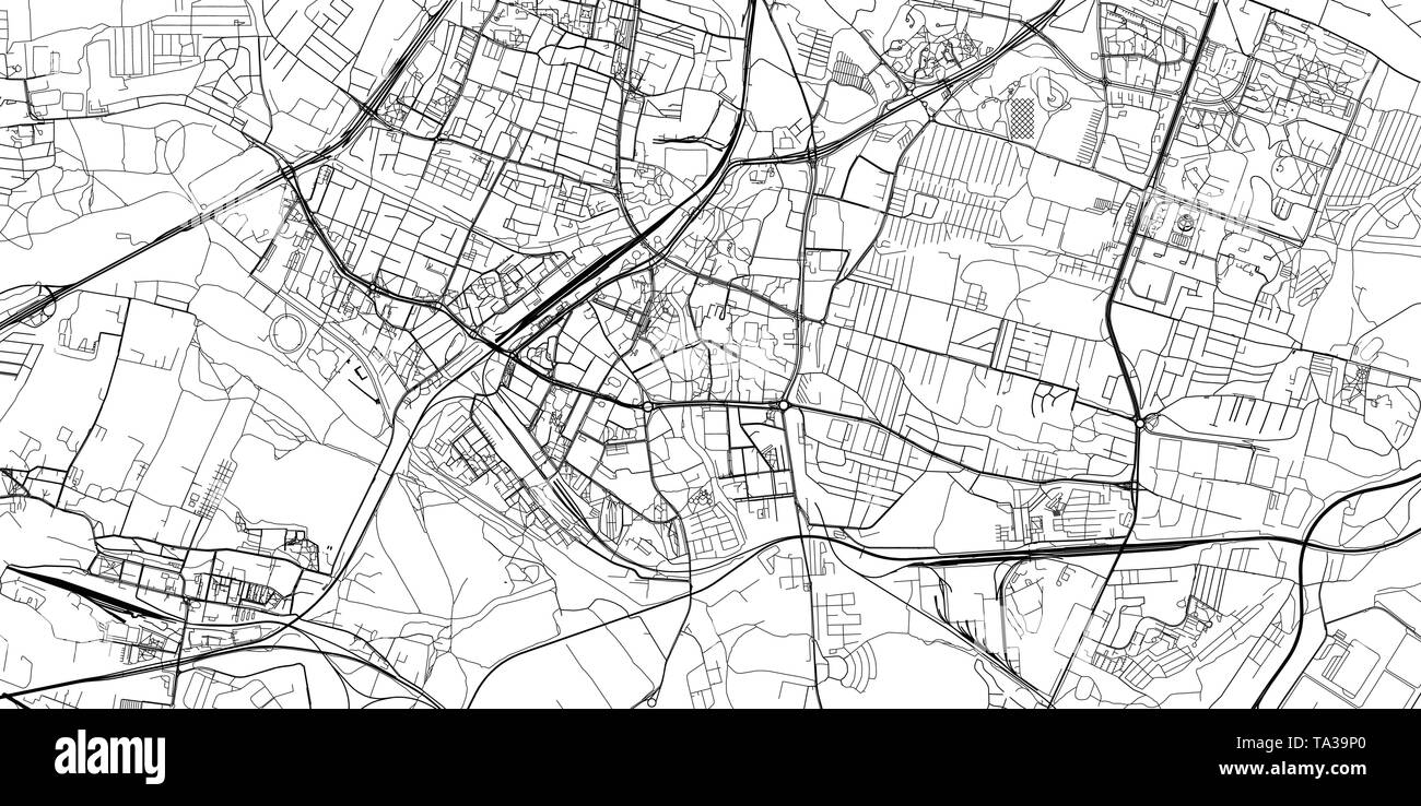 Urban vektor Stadtplan von Kattowitz, Polen Stock Vektor