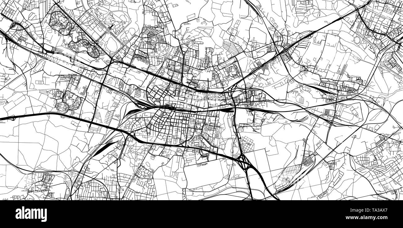 Urban vektor Stadtplan von Katowice, Polen Stock Vektor