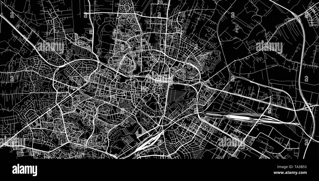 Urban vektor Stadtplan von Lublin, Polen Stock Vektor
