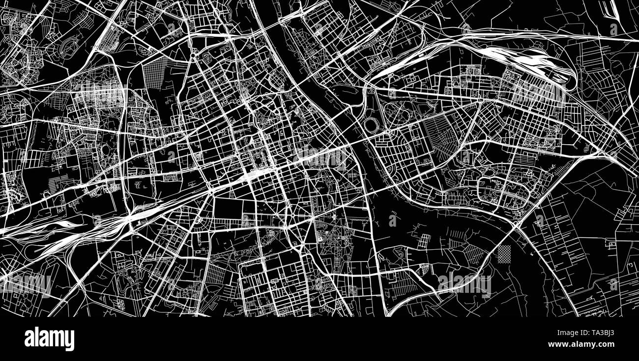 Urban vektor Stadt Karte von Warschau, Polen Stock Vektor