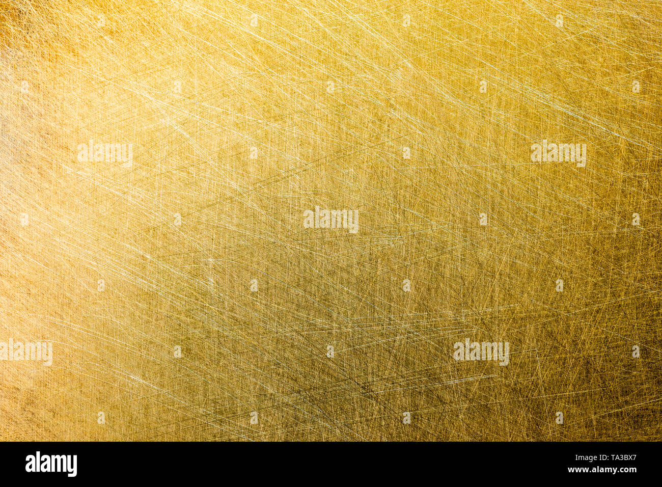 Flache matt Messing gebürstet Textur mit zufälligen Muster und leichte Steigung Stockfoto