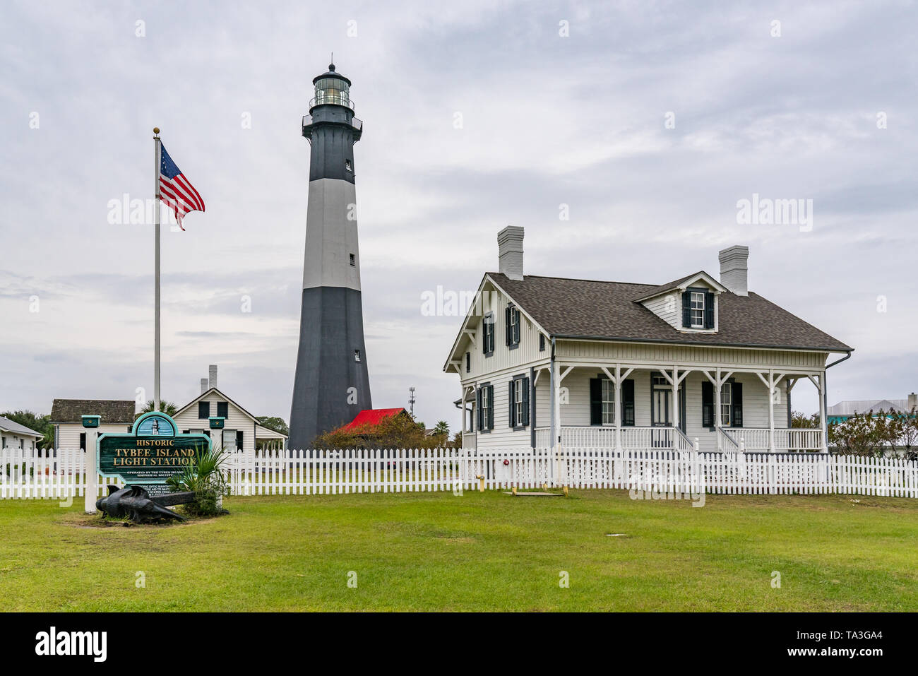Historische Tybee Insel Licht Station in der Nähe von Savannah, Georgia Stockfoto