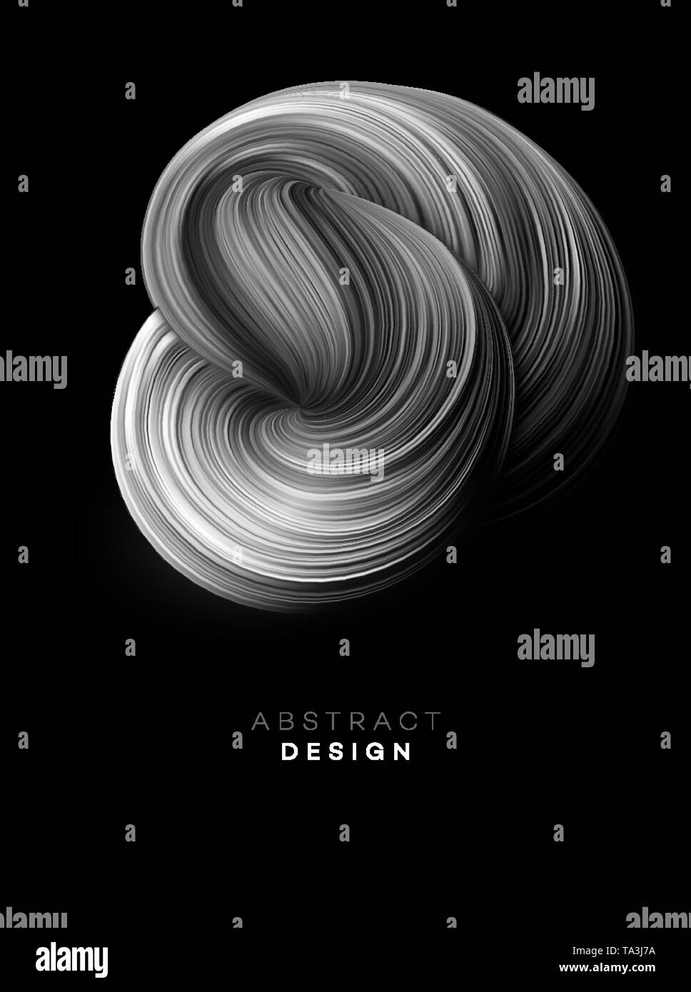 Farbe schwarz Flow abstrakte Form poster Design. Vector Illustration EPS 10. Stock Vektor