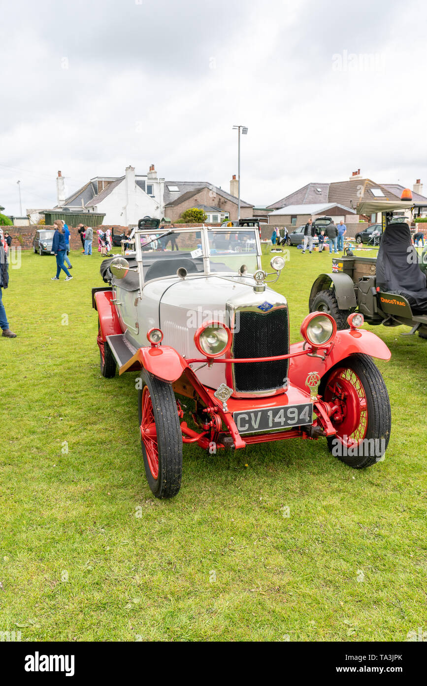 Stranraer Classic Car Rally - am 18. Mai 1019 in Stranraer Rugby Feld gehalten Stockfoto