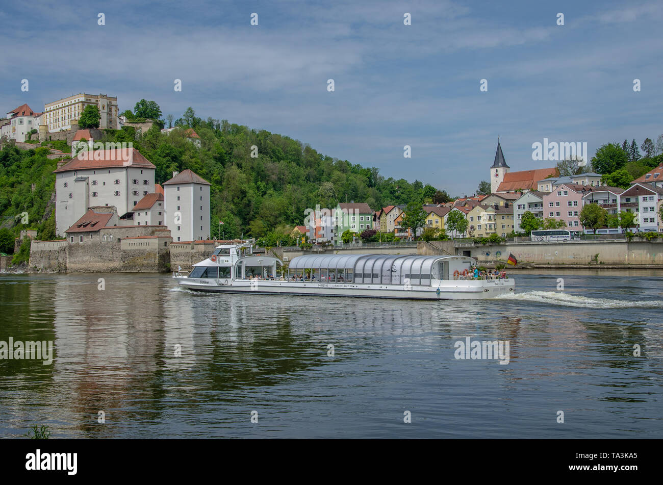 Der Zusammenfluss Der Drei Flã¼sse Donau Stockfotos und -bilder Kaufen ...