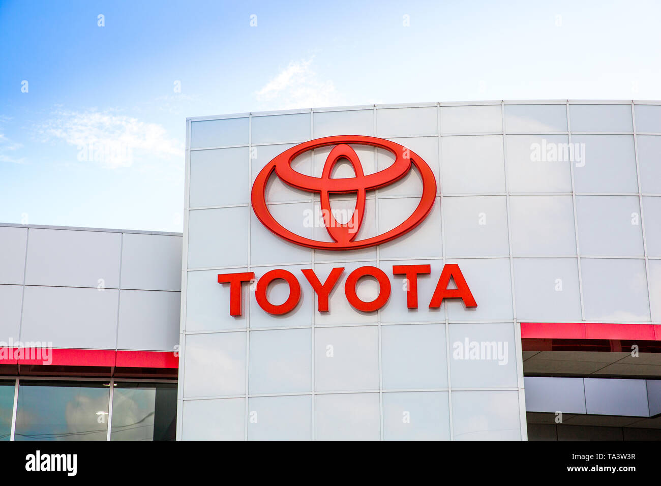 Milpitas, CA/USA - 26. März 2019: Die Toyota Motor Corporation der weltweit zweitgrößte Hersteller von Fahrzeugen unter 5 Marken Stockfoto