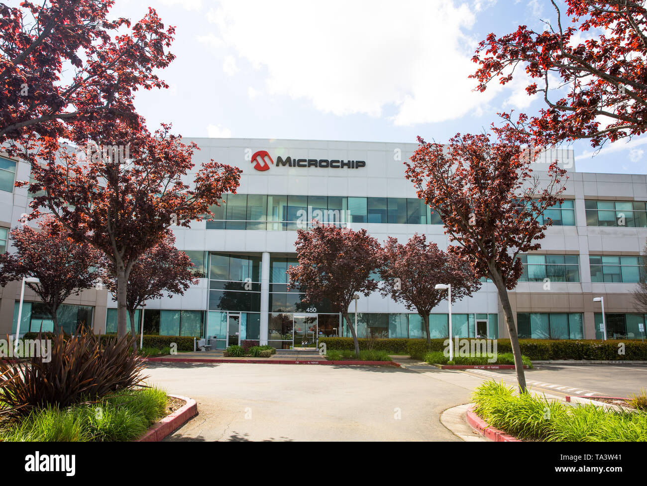 San Jose, CA/USA - 26. März 2019: Microchip Technology Inc. ist ein US-amerikanischer Hersteller von Microcontroller, mixed-signal-, Analog- und Flash-IP integr Stockfoto
