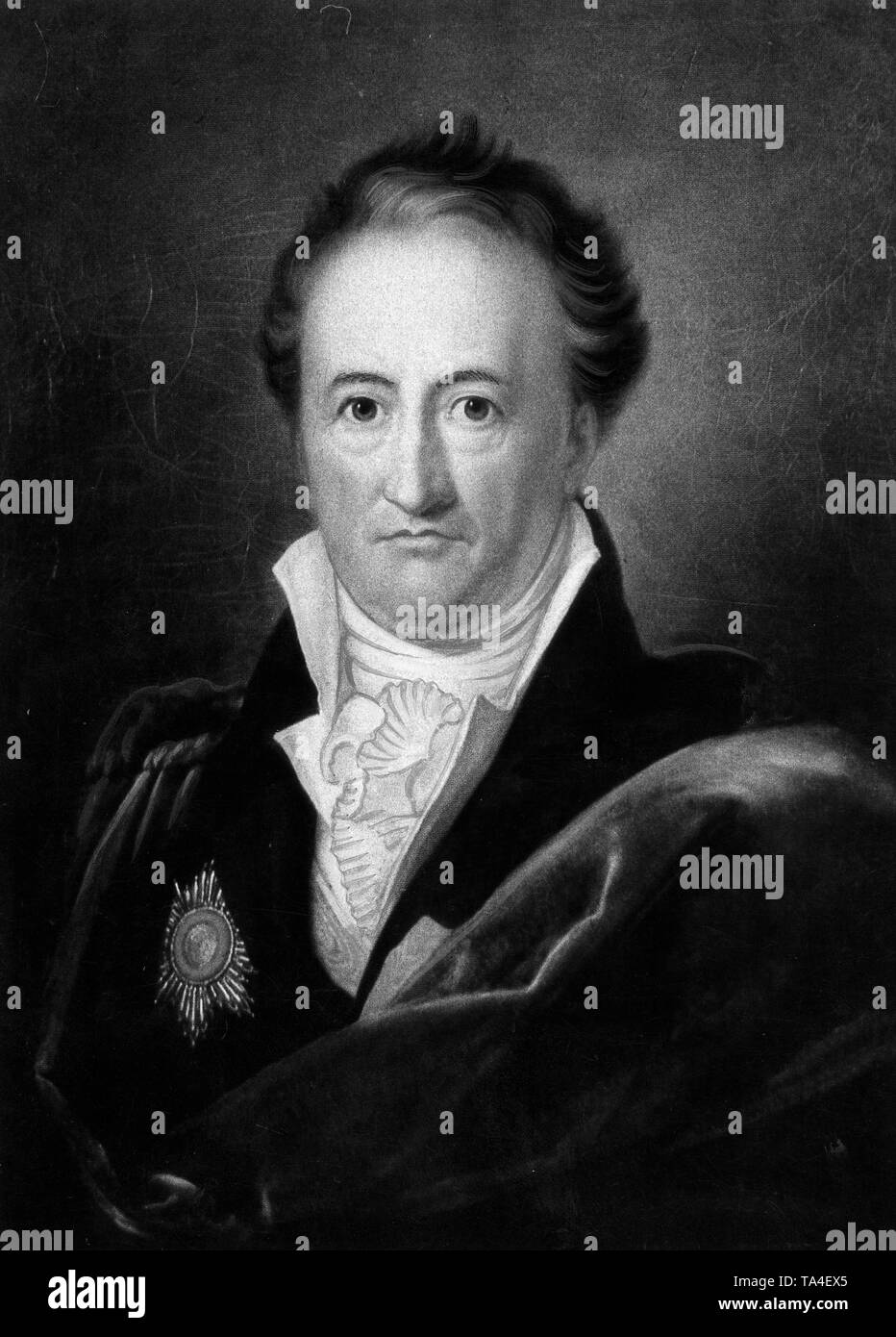 Porträt der deutsche Schriftsteller Johann Wolfgang von Goethe, 1810 Stockfoto