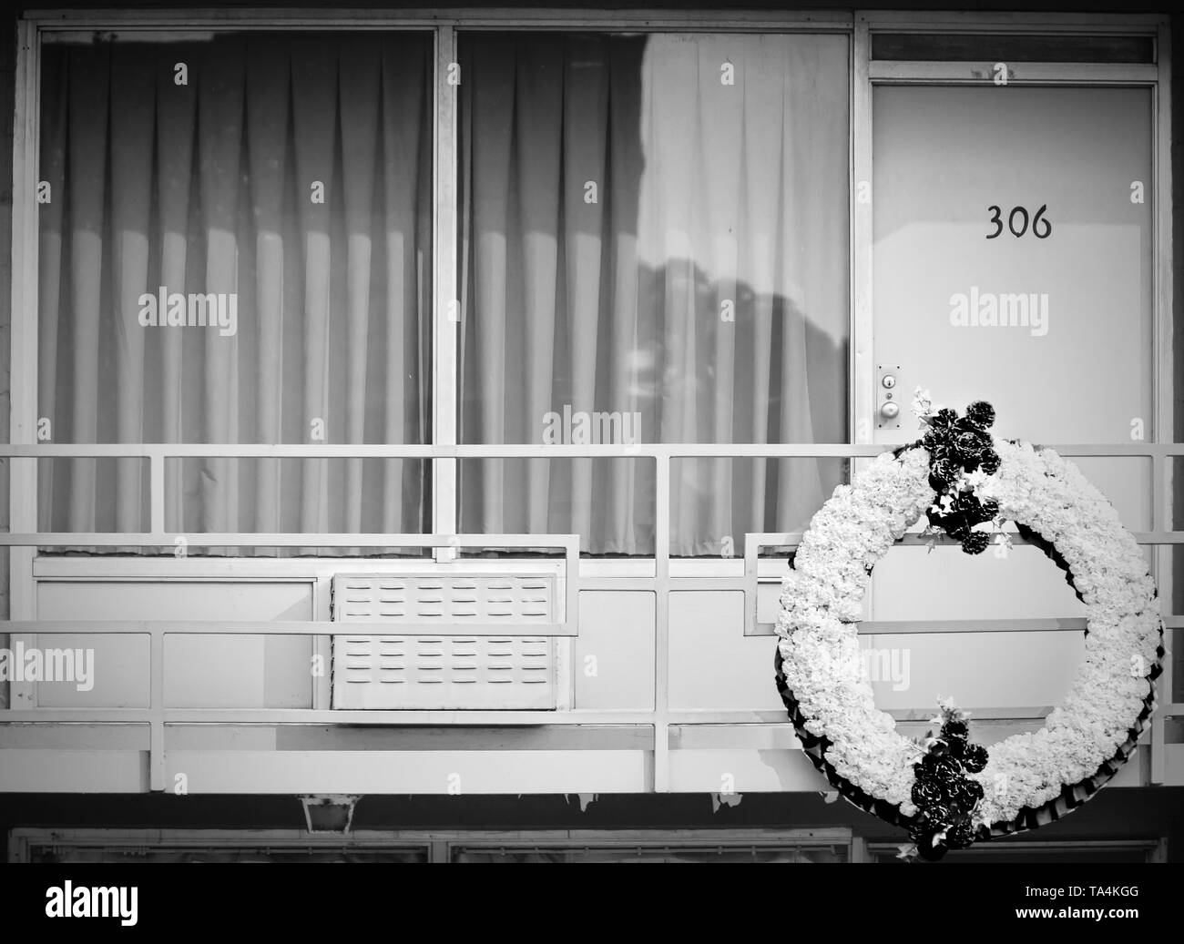 Zimmer 306 an der Lorraine Motel wird dargestellt, Sept. 7, 2015, in Memphis, Tennessee. Civil Rights leader Dr. Martin Luther King Jr. ermordet wurde. Stockfoto