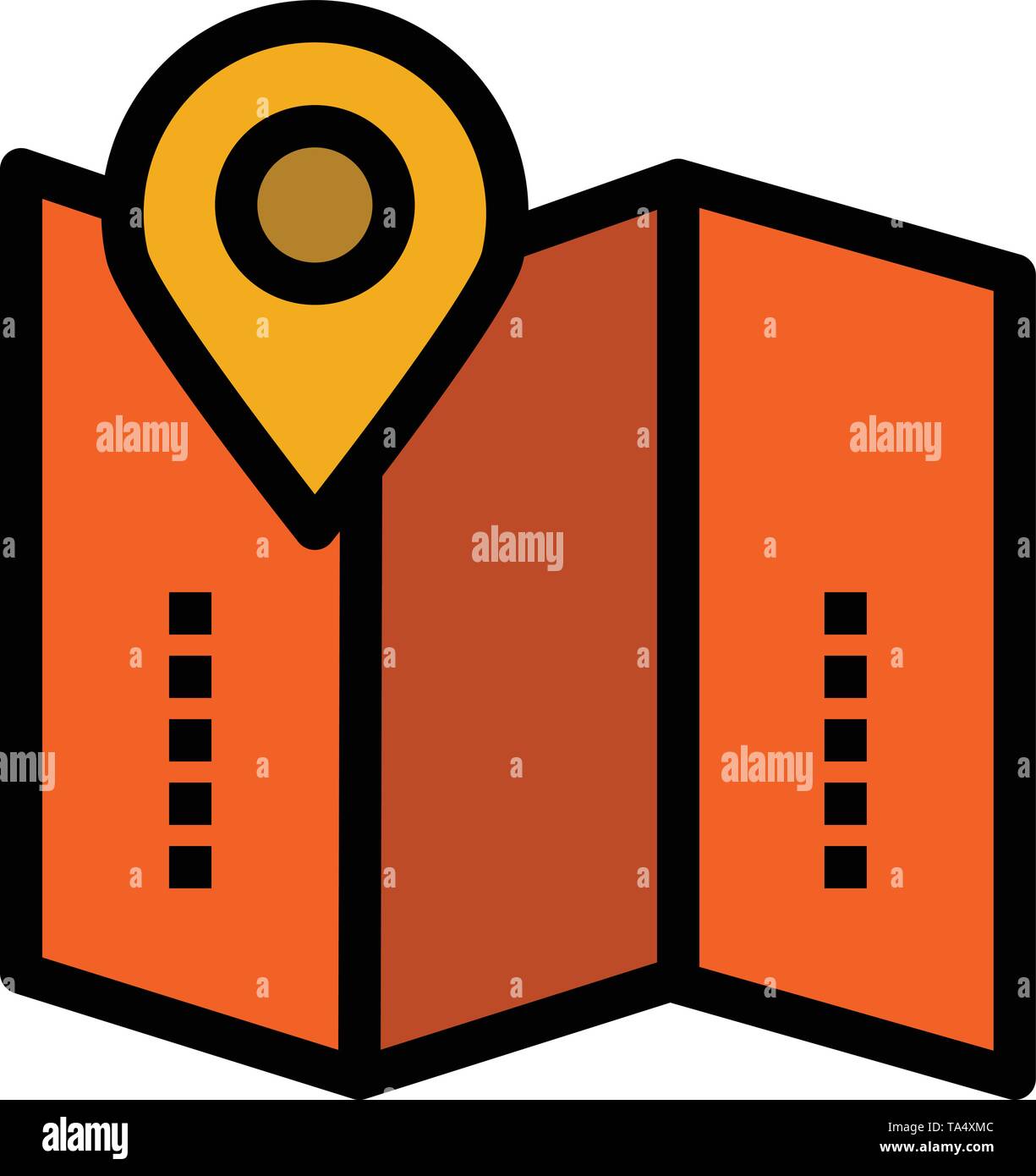 Karte, Standort, Anfahrt, Lage, flachen Farbe Symbol. Vektor icon ...