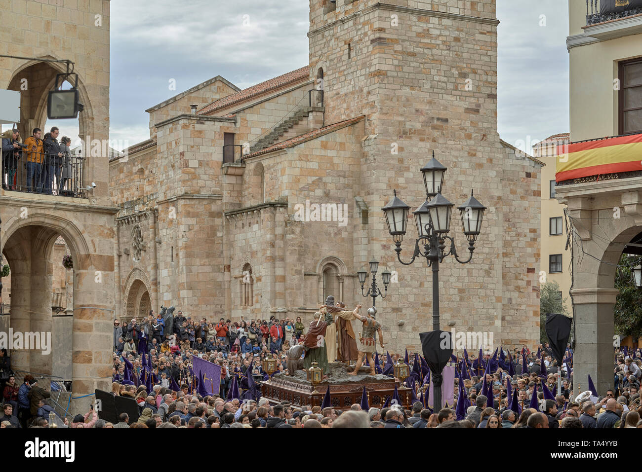 Gründonnerstag Prozession der Bruderschaft des Heiligen Kreuzes in Zamora, Kastilien und Leon, Spanien. Stockfoto