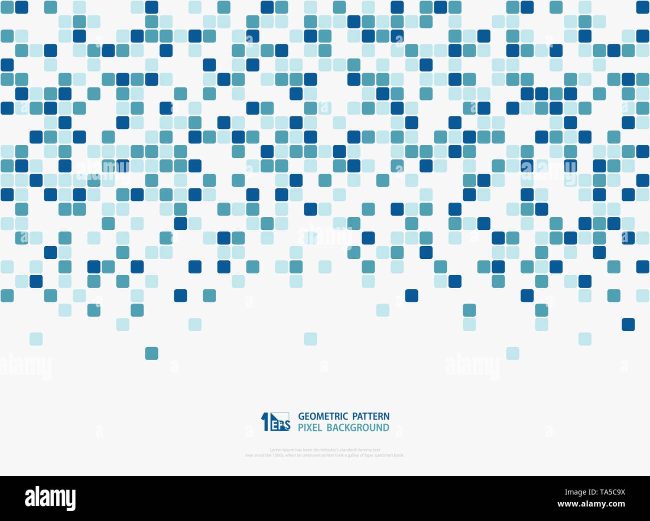 Abstrakte Technologie blau grün Farben Quadratpixel Dekoration Abdeckung pattern Design. Sie können für Ad, Poster, Illustrationen, Print, Design, Artwork verwenden. Stock Vektor