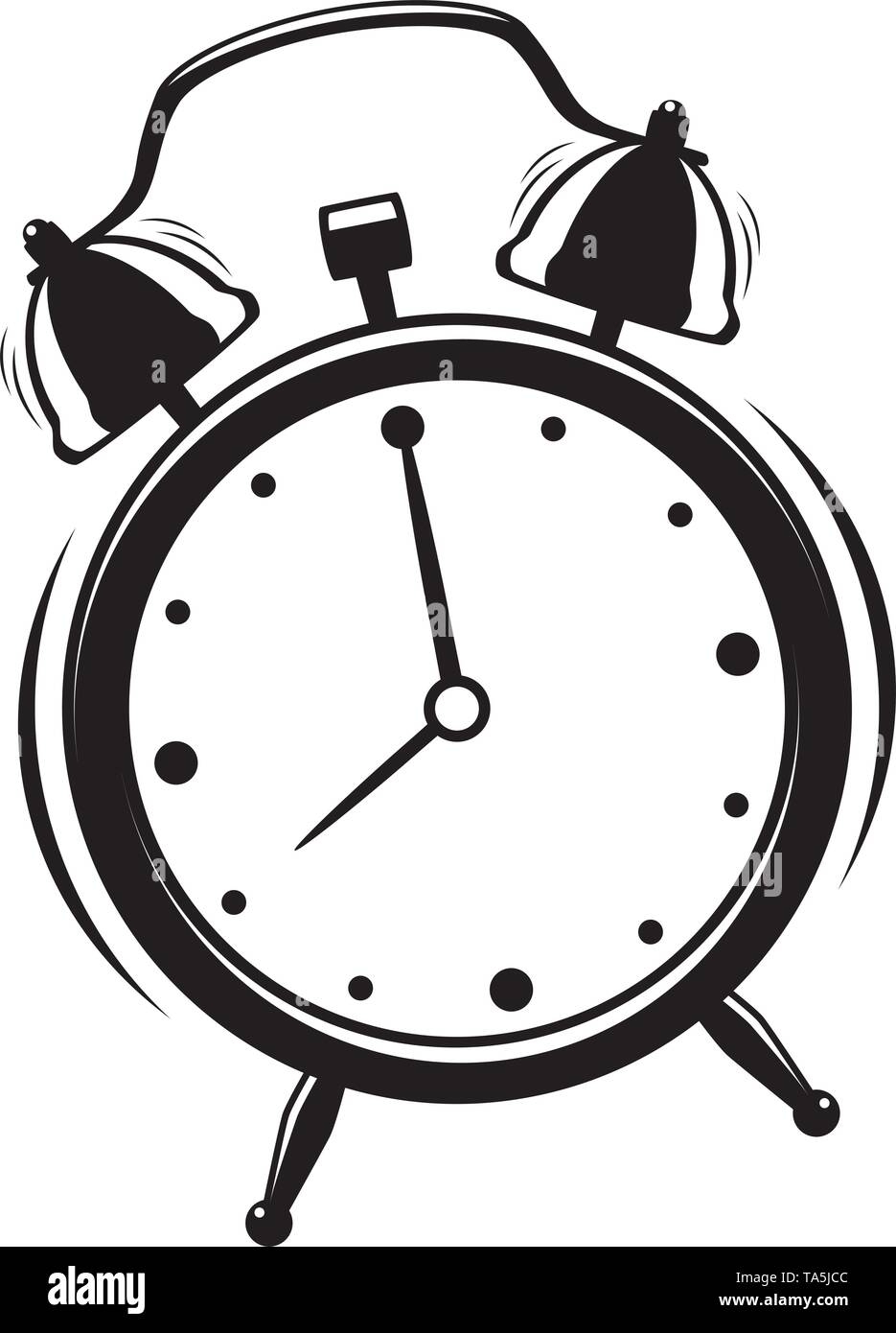 Vektor Wecker auf weißem Hintergrund. acht Uhr Zeit. retro Symbol Wecker  klingeln Aufwachen Stock-Vektorgrafik - Alamy