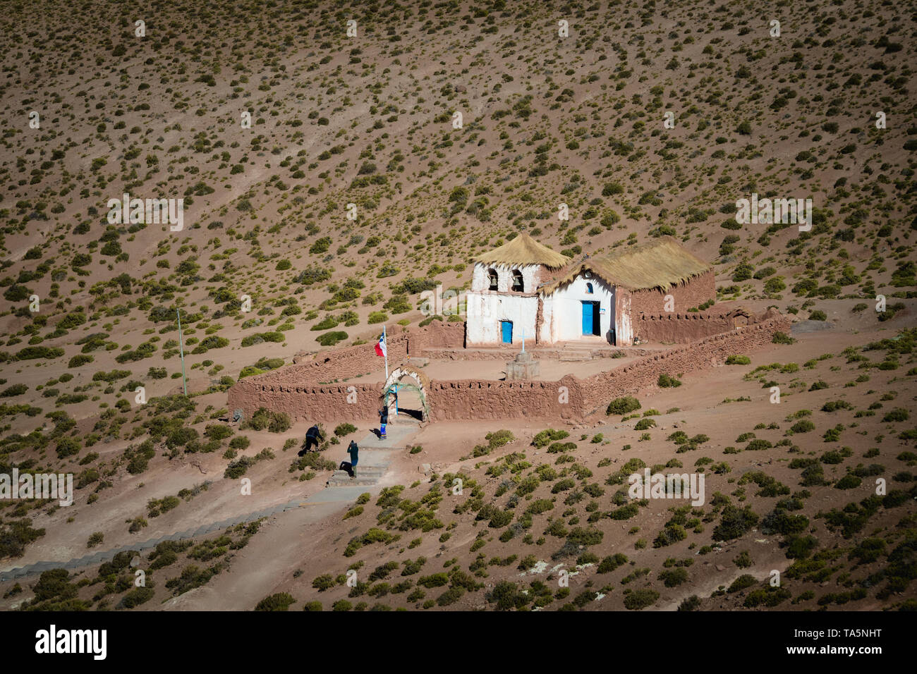 Kleine Kirche von Machuca in San Pedro de Atacama, Chile koloniale Kirche Stockfoto